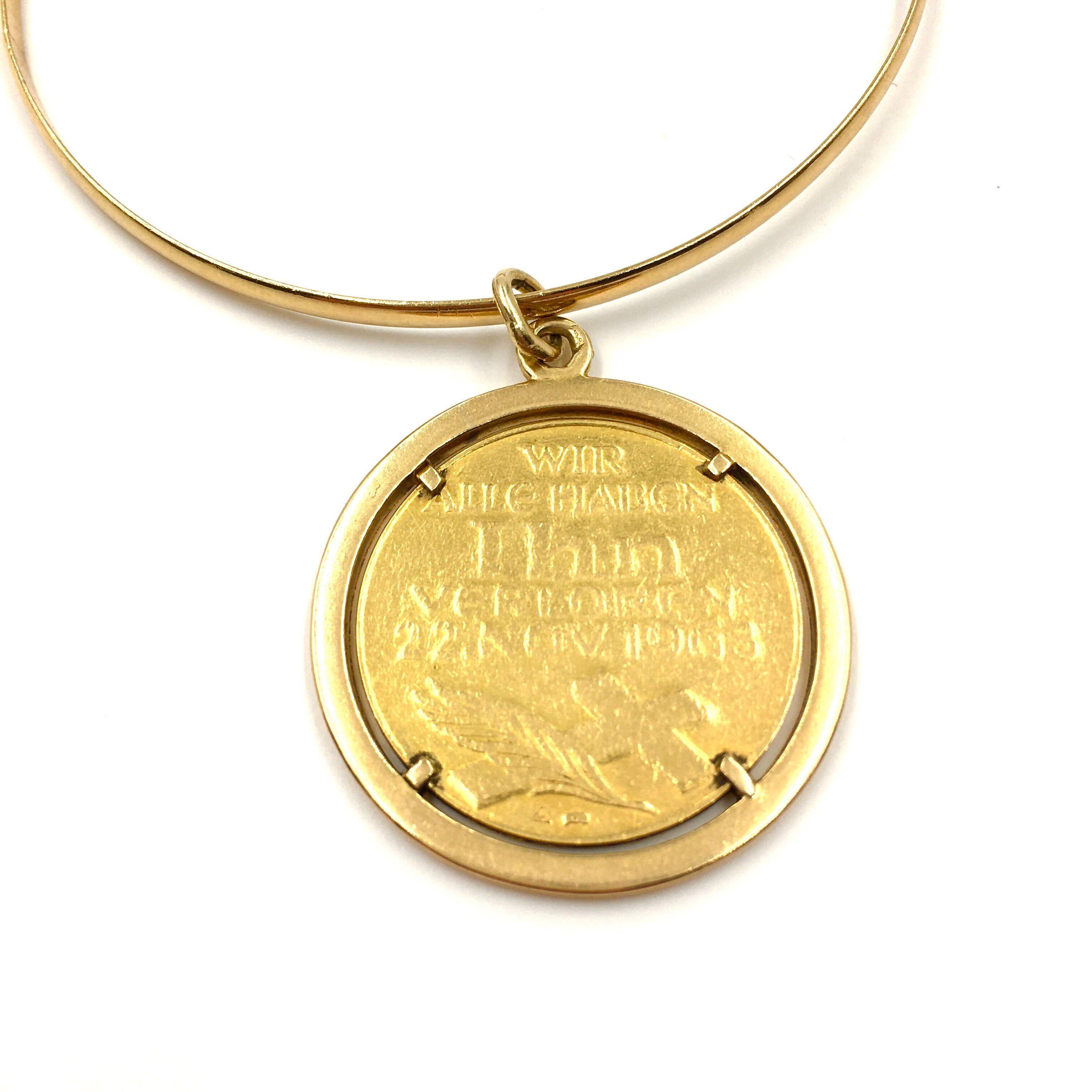 Bracelet à pièces en or jaune 18 carats Unisexe en vente