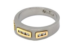 18 Kt Yellow Gold, Titanium and Diamond Gentleman's Ring