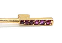 18 Kt Yellow and White Gold and Ruby Tie Pin in the Form of a Polo Mallet