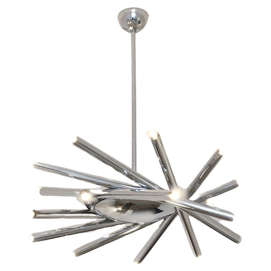 A 18-Lights RADICAL SPACE-AGE POST-MODERN CEILING FIXTURE by STILNOVO Italy 1970 For Sale
