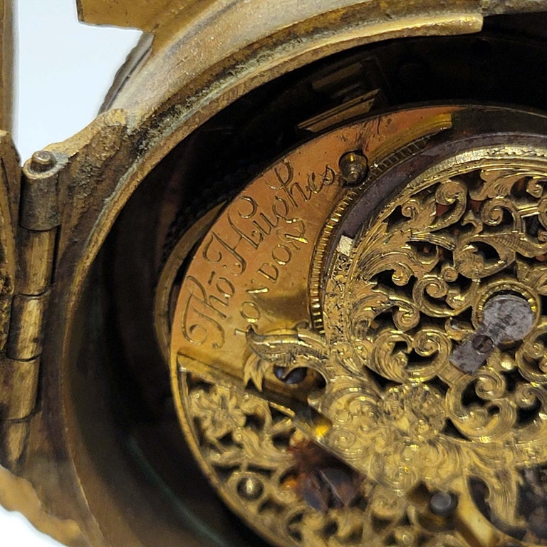 18thC. Gilt Bronze Mantel Clock with a Bull 5