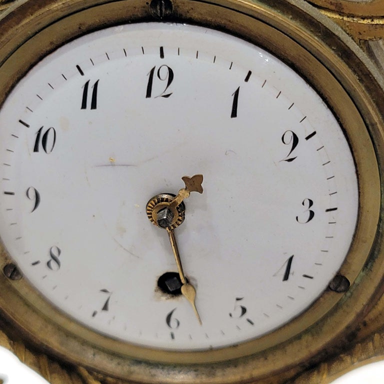 18thC. Gilt Bronze Mantel Clock with a Bull 6