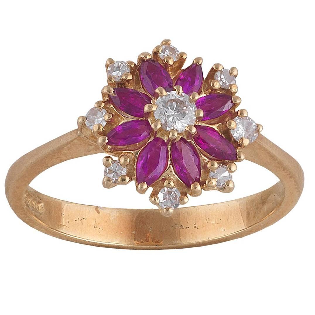 18 Carat Gold Ruby and Diamond Ring