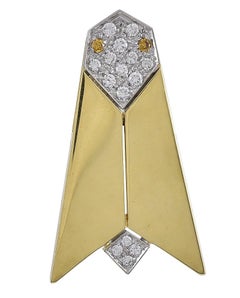 18 Karat Gold and Diamond Cicada Brooch by Pomellato of Milan