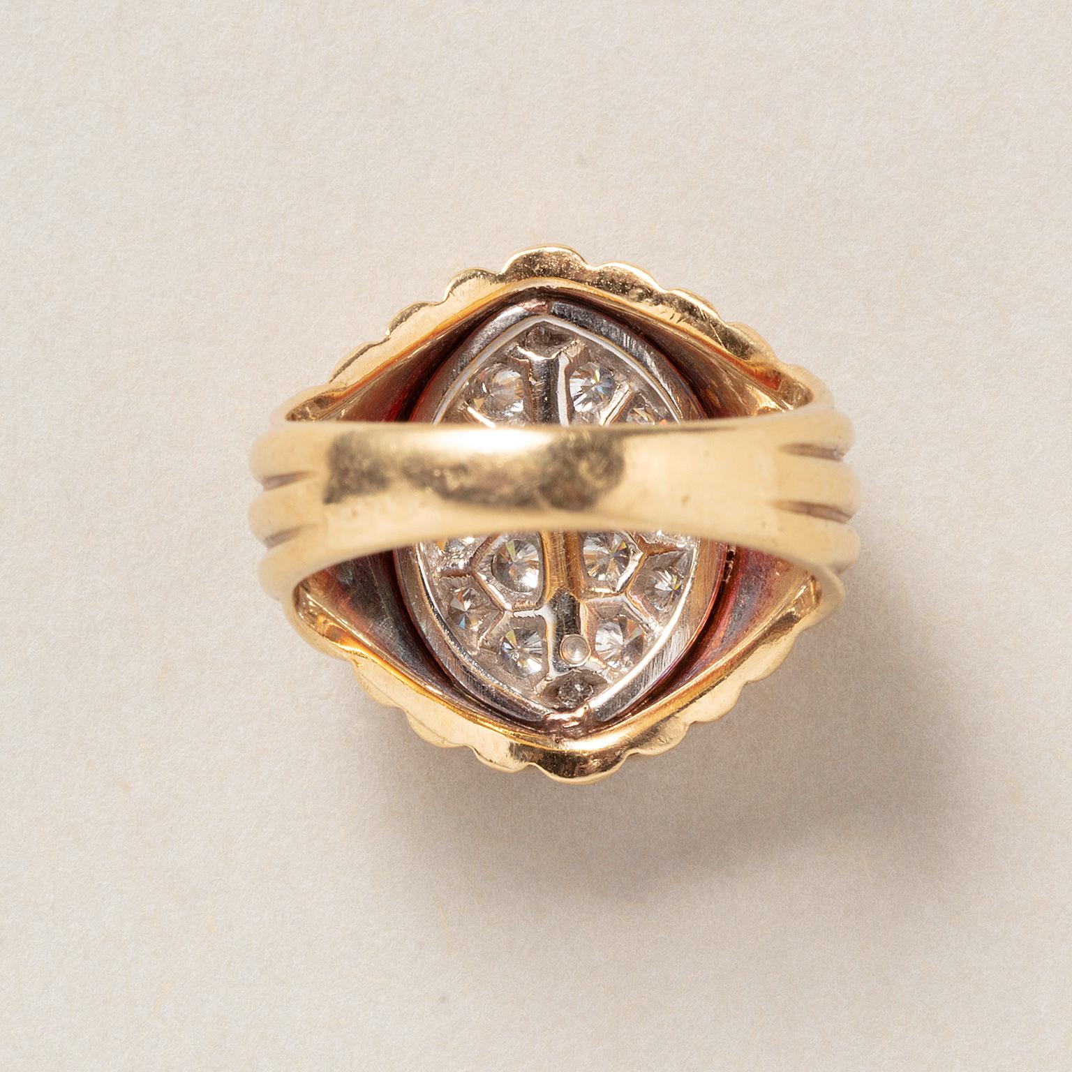 Women's or Men's An 18k Gold and Diamond Mellerio Tartelette Ring For Sale