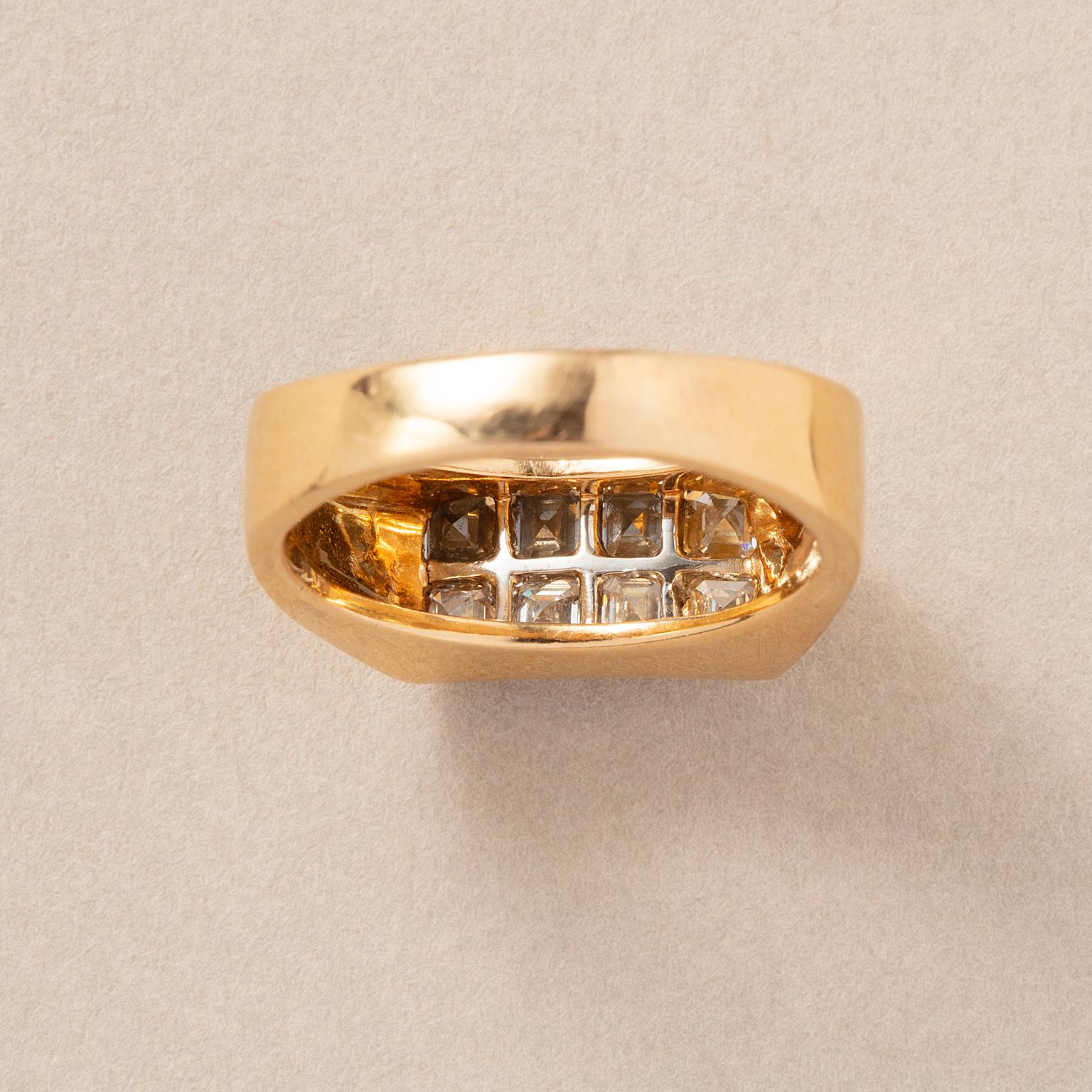Bague en or 18k et diamants d'Oscar Heyman Unisexe en vente