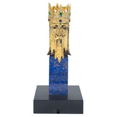 An 18K Gold and Gem Set Bust of a King, by George Weil London