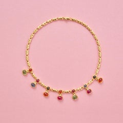 An 18k Gold and Gemstone Bulgari Passo Doppio Necklace