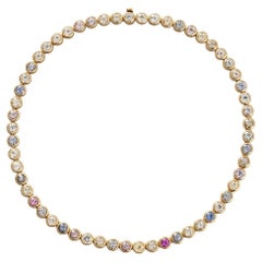 An 18k Gold and multi-colored sapphire necklace by Bücherer
