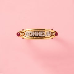 Bracelet bonheur en or 18 carats avec diamants et rubis