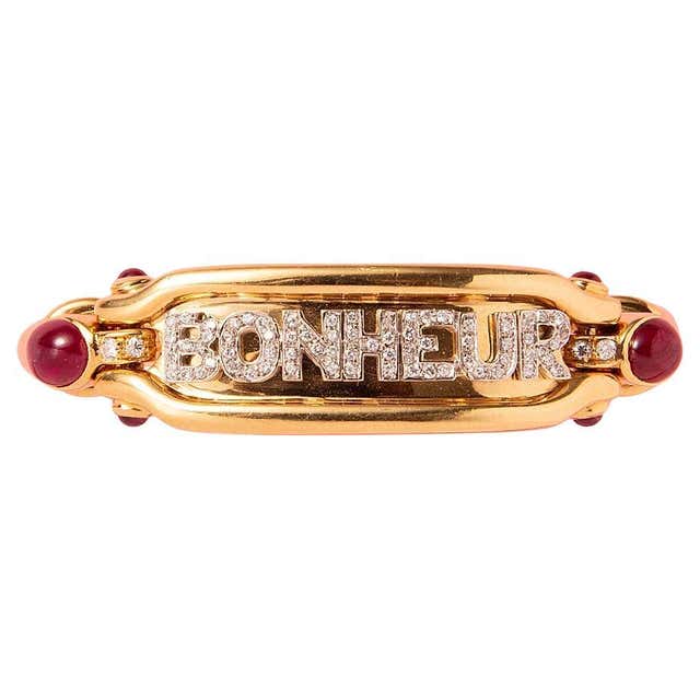 Brangle An Important 18 Carat Gold Diamond and Enamel Souvenir Bracelet For ...