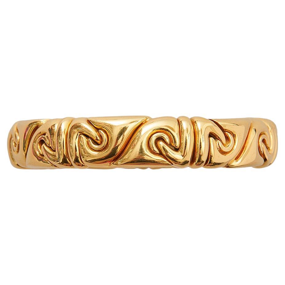 An 18k Gold BULGARI Doppio Cuore Bangle For Sale