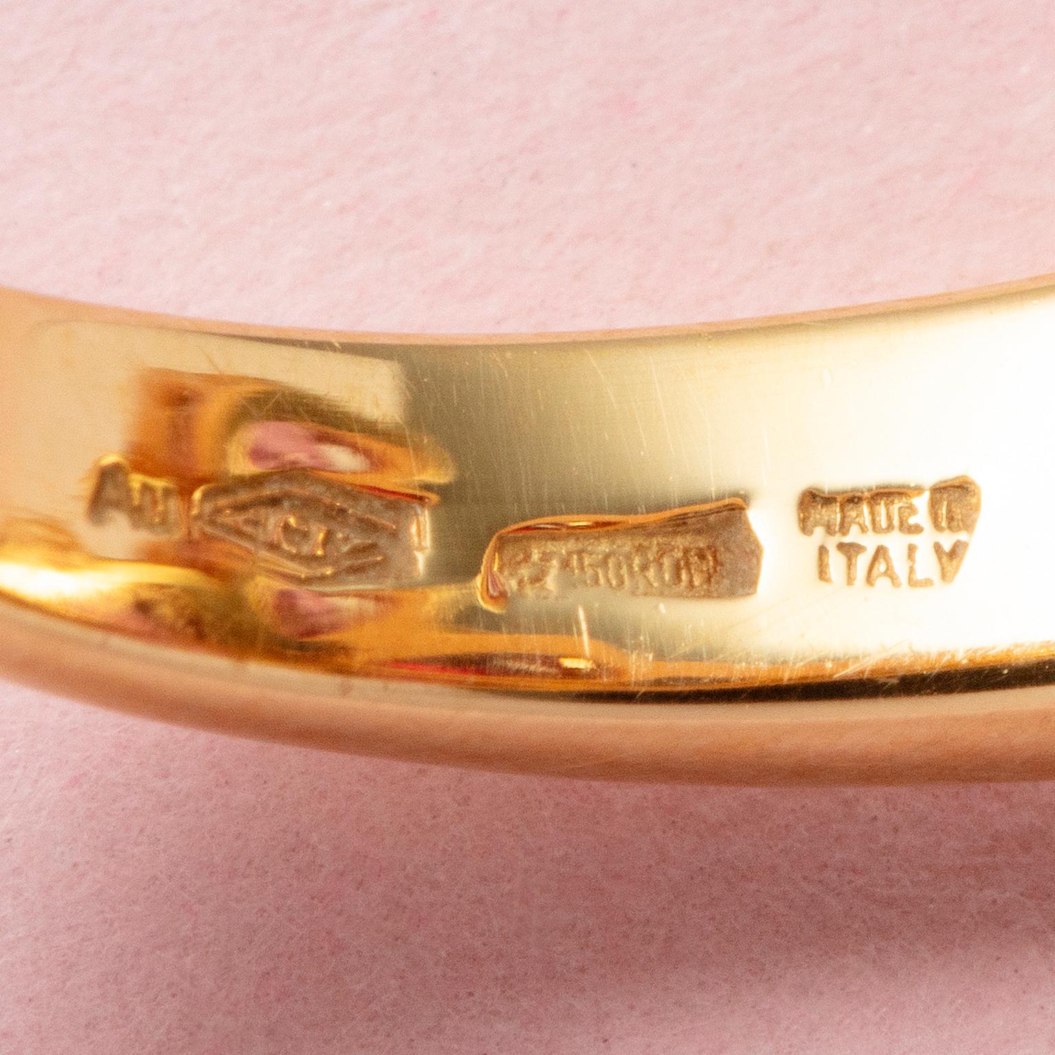 Anello Bulgari a fiore in oro 18k con tormalina e diamante in vendita 3