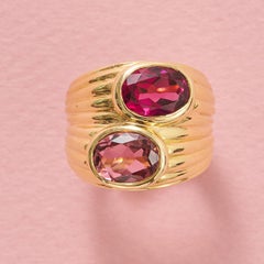An 18k Gold Bulgari Ring with Pink Tourmaline