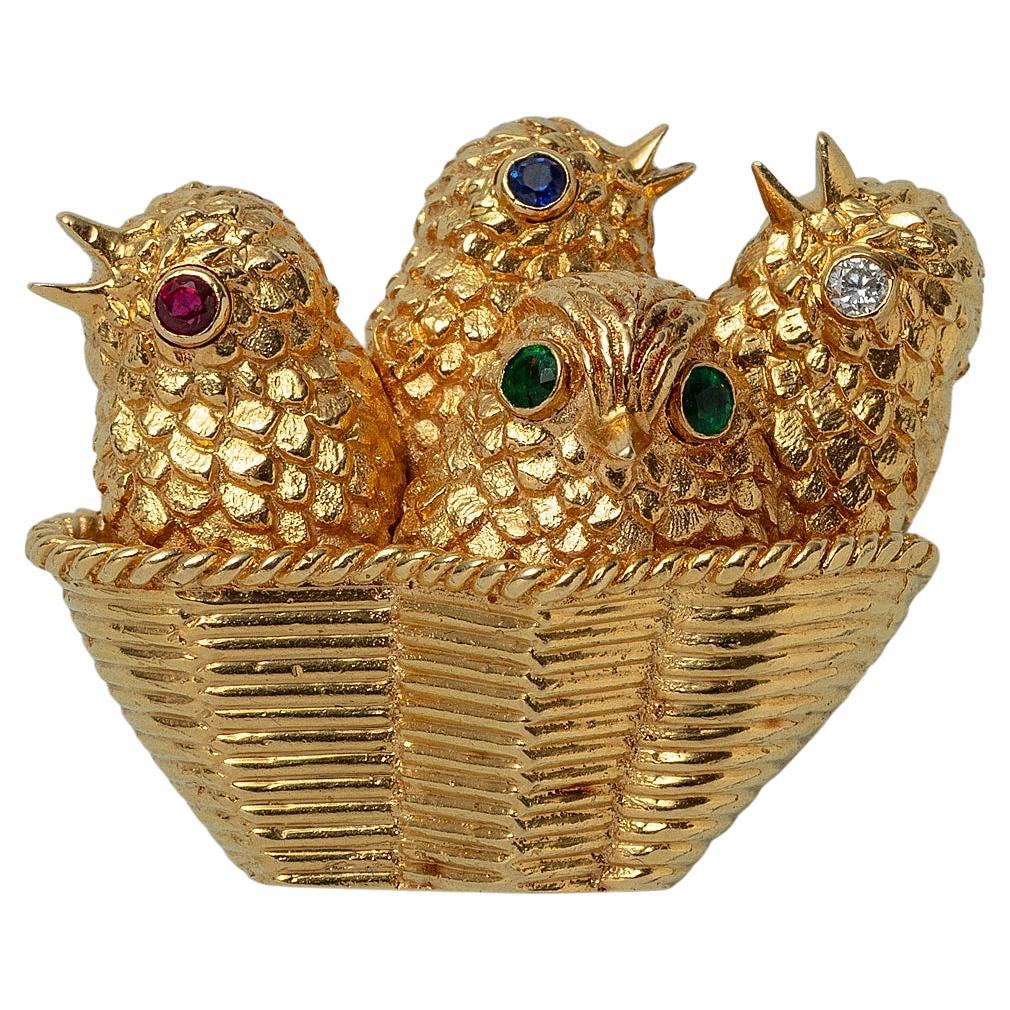An 18k Gold Cartier Bird Brooch