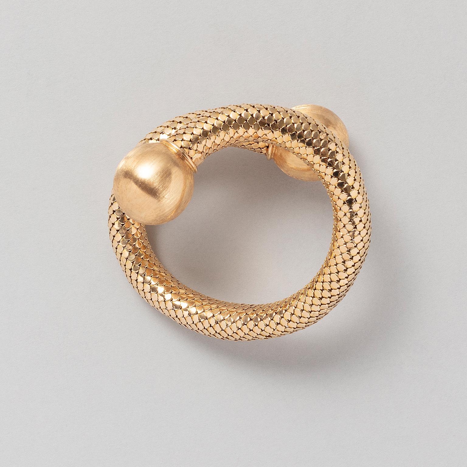 Women's or Men's An 18k Gold Flexible Massela Bangle For Sale