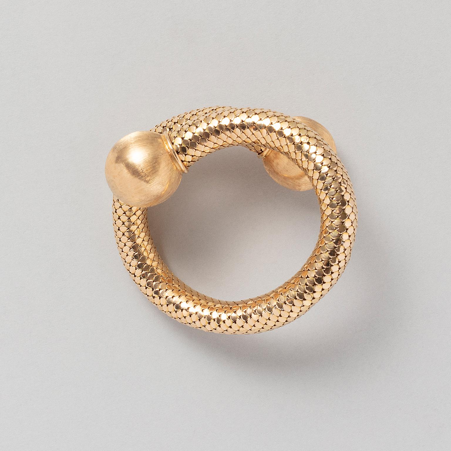 An 18k Gold Flexible Massela Bangle For Sale 1