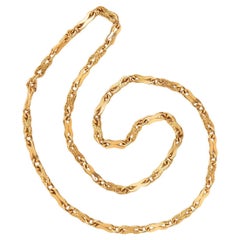 An 18k Gold French Link Chain