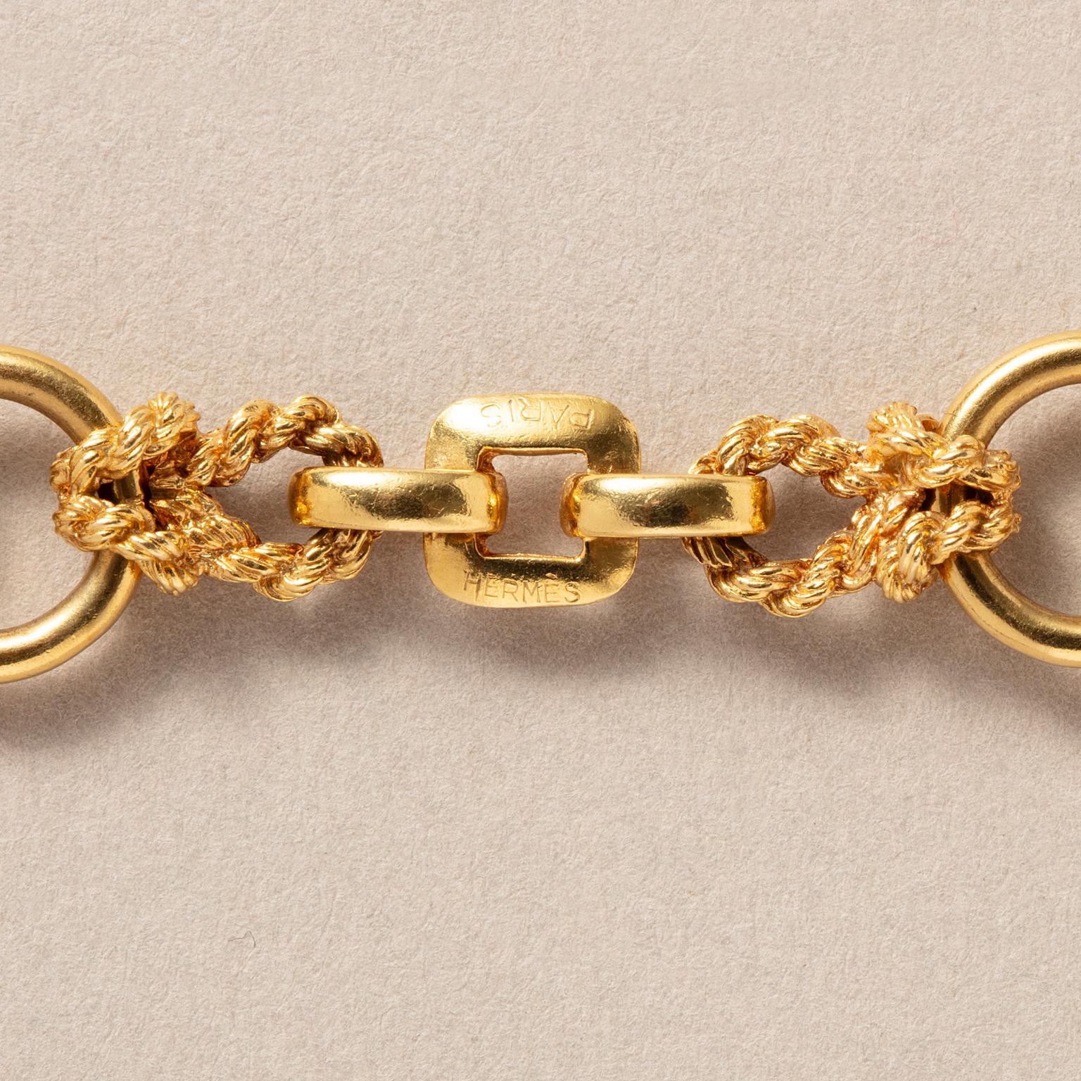 Hermès-Knoten-Halskette aus 18 Karat Gold für Damen oder Herren im Angebot