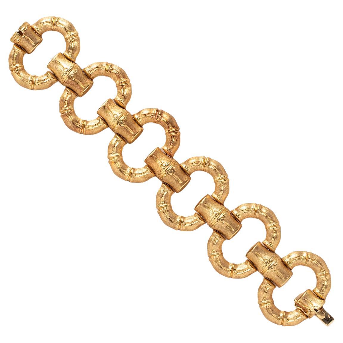 An 18k Gold Italian Bamboo Bracelet