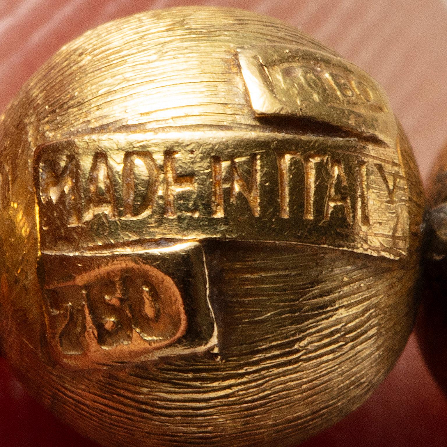 Femenino o masculino Cadena larga de oro de 18 quilates con bolas satinadas en venta