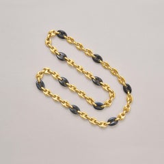 An 18k Gold Mariner Chain with Onyx