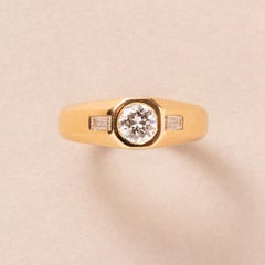 An 18k Gold Solitair Diamond Bulgari Ring