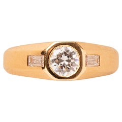 An 18k Gold Solitair Diamond Bulgari Ring