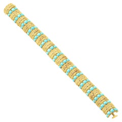 Used 18k Gold & Turquoise Bracelet