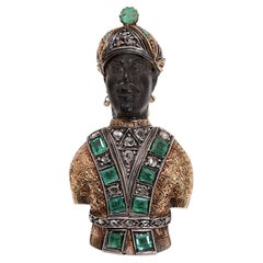 An 18K Gold Venetian Nubian "Moretti" Brooch, Attributed to Attilio Codognato