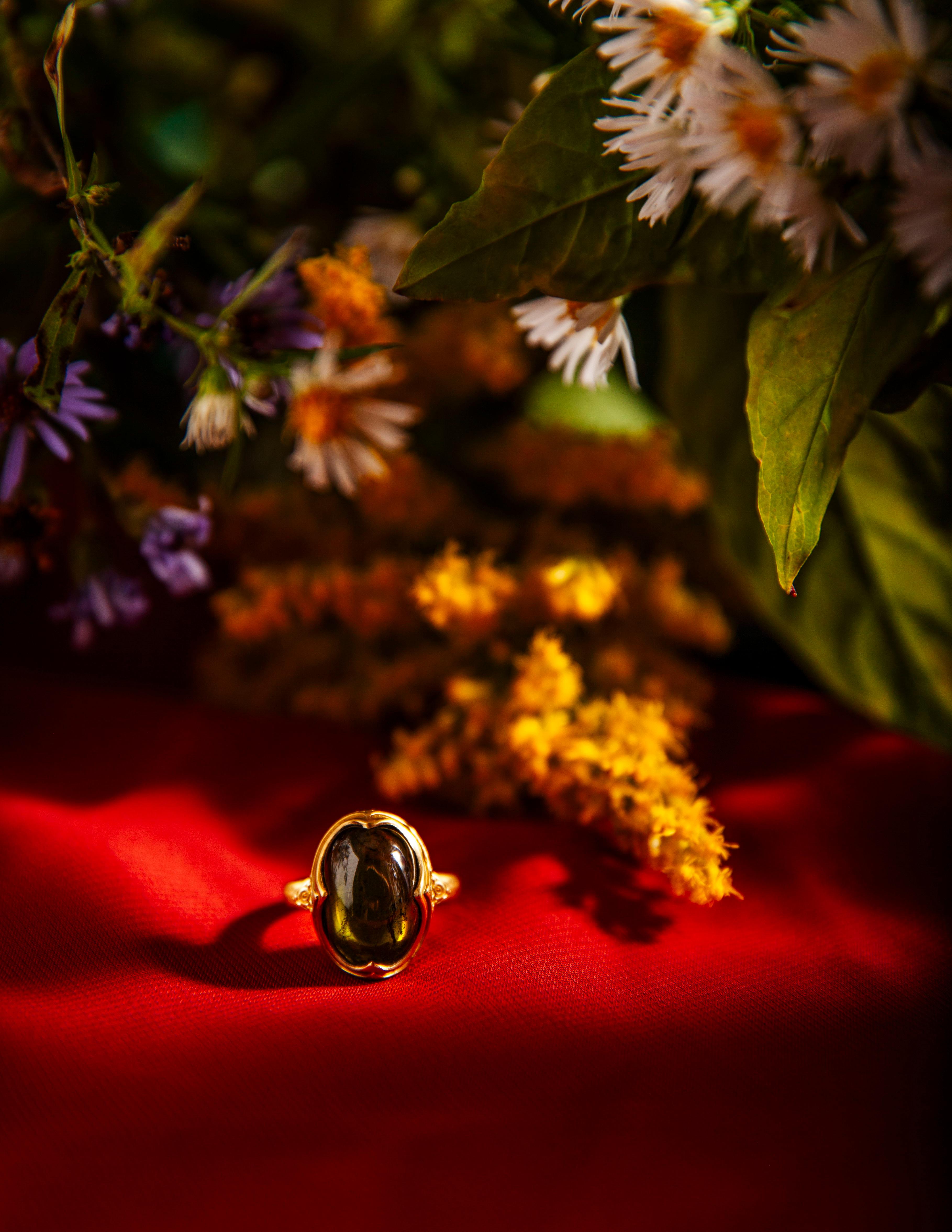 The Art Nouveau Period symbolized Man's relationship with the earth by reinterpretering nature's beauty. This 18k Yellow Gold Ring illustrates the finest hand craftsmanship of the modern era. The ring is entirely hand made of solid 18 karat yellow