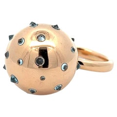 Anillo de oro amarillo rojizo de 18 quilates y aguamarina de Beazie