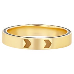 An 18k Solid Yellow Gold Ring with Black Enamel Piping