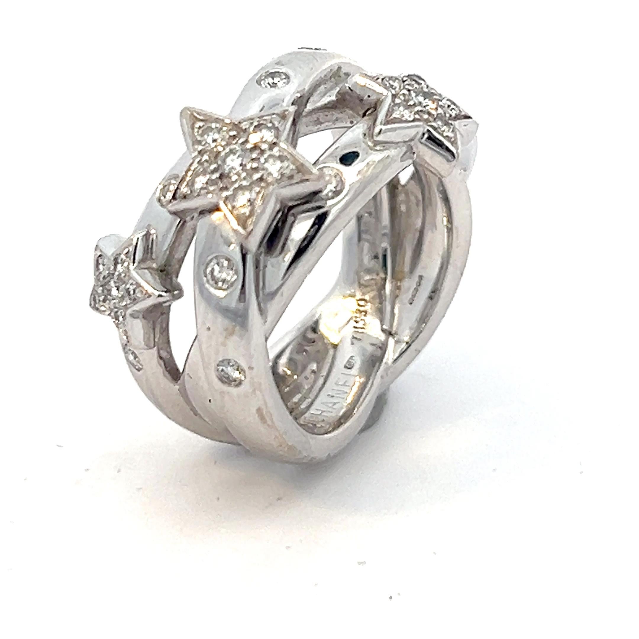 Women's or Men's An 18k white gold and diamond ring by Chanel For Sale