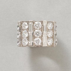 An 18k White Gold Wide DIamond Band Ring