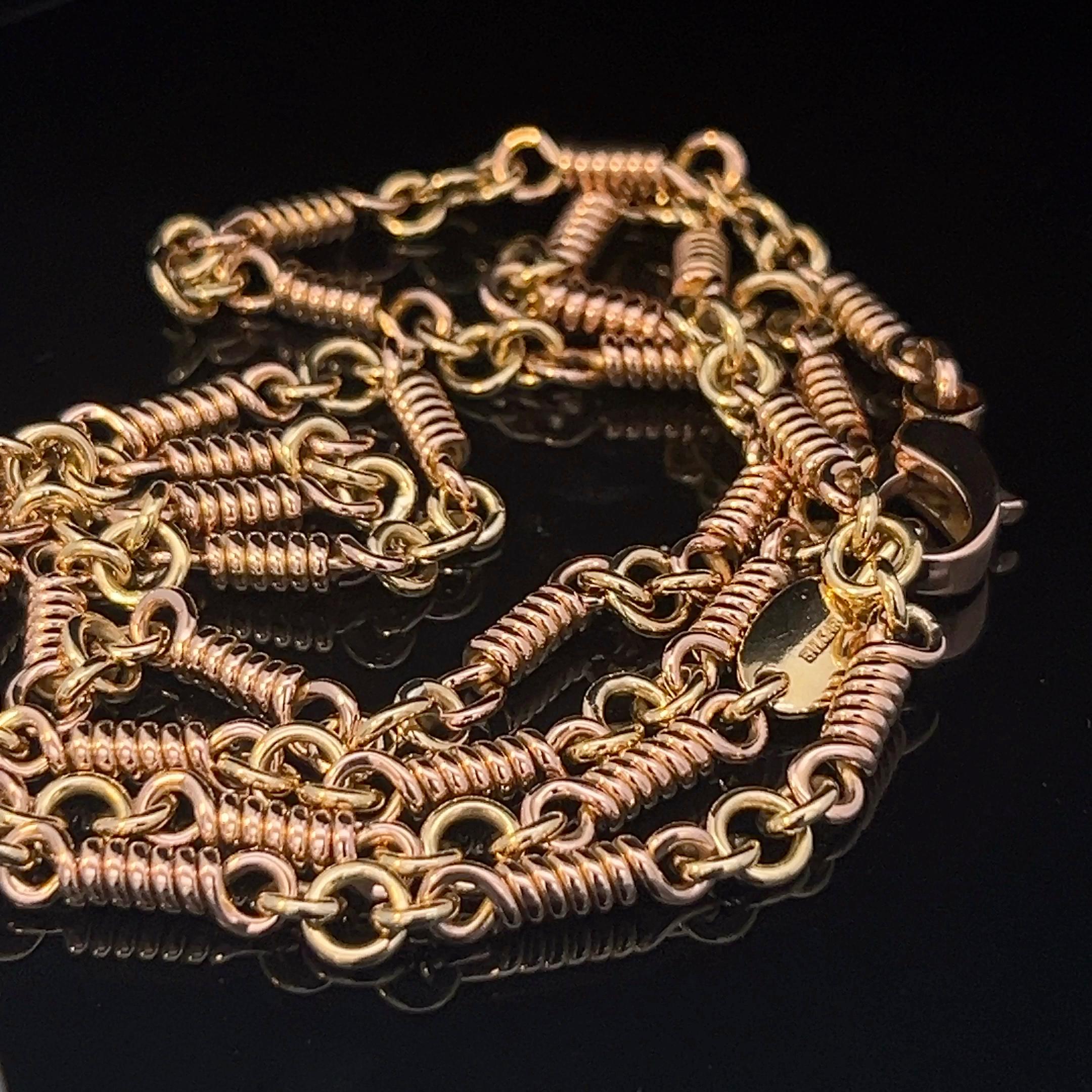 An 18k yellow and red gold long chain by Bulgari. For Sale at 1stDibs