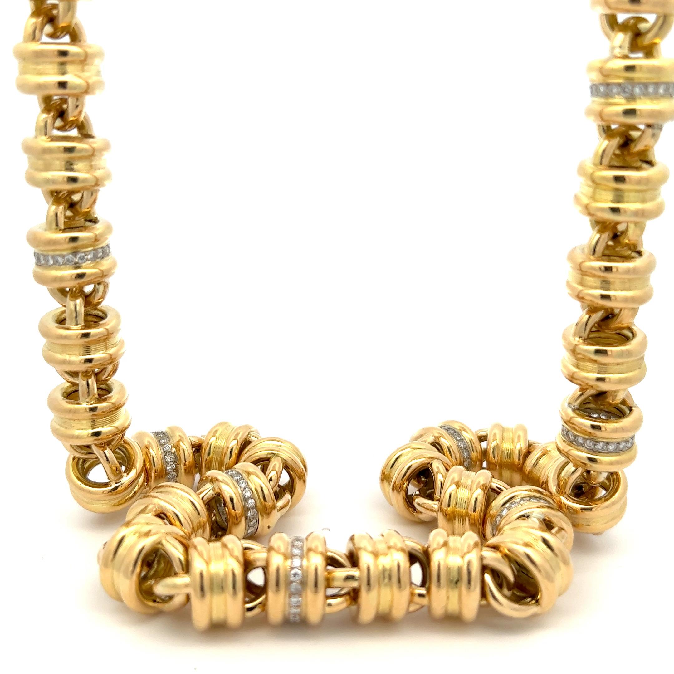 An 18k yellow gold and Diamond necklace by Georges Lenfant for Paloma Picasso. For Sale 1