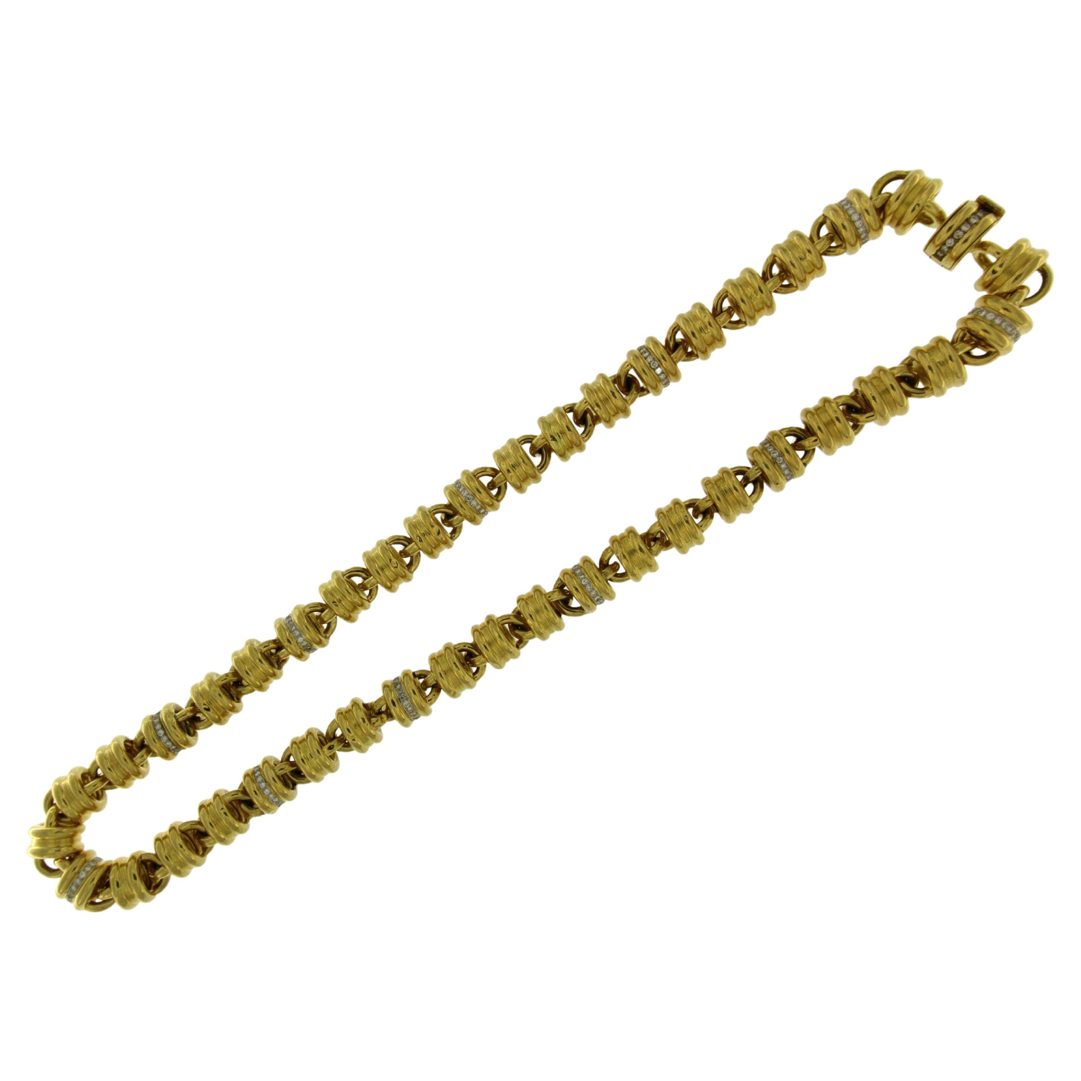 An 18k yellow gold and Diamond necklace by Georges Lenfant for Paloma Picasso. For Sale