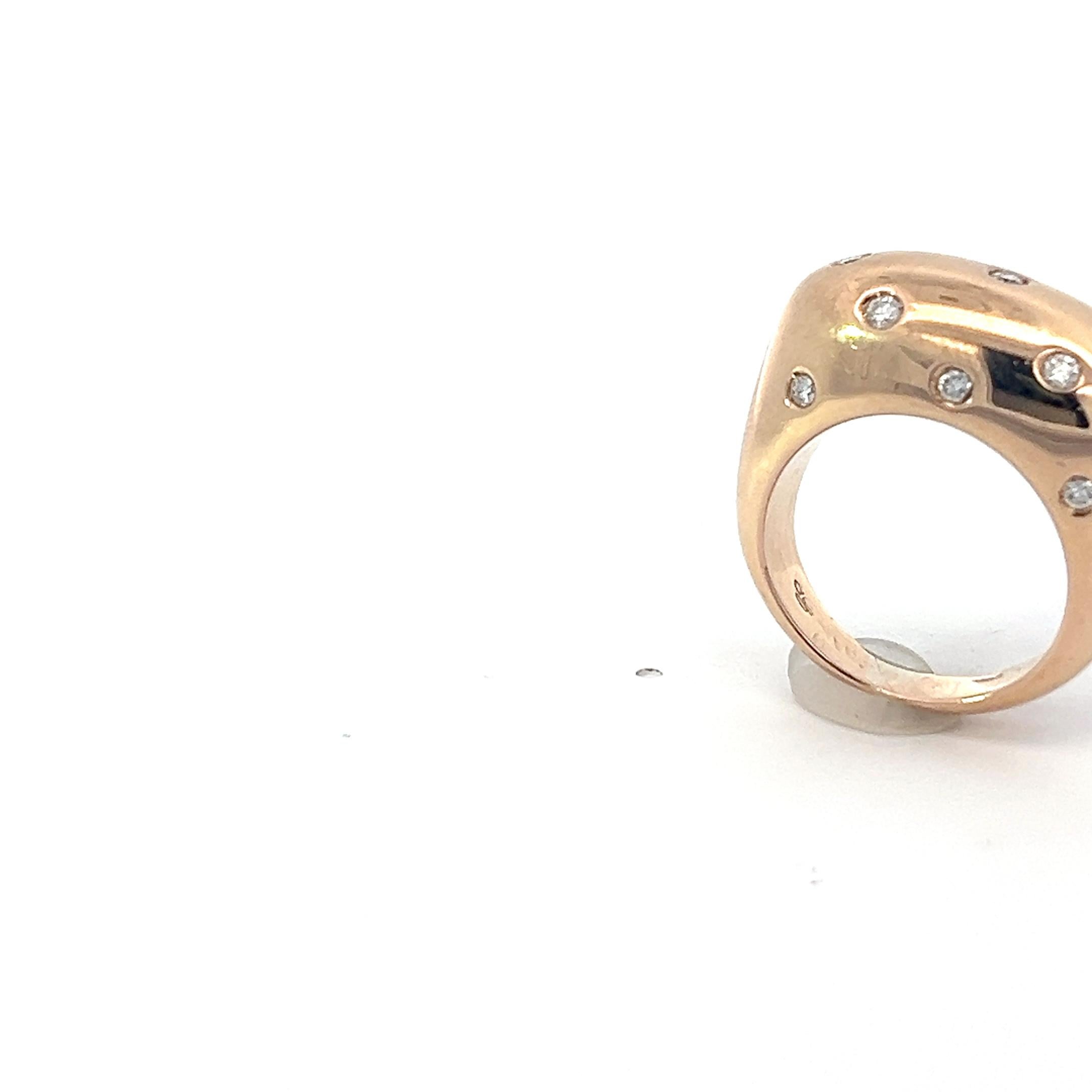 Ein Ring aus 18 Karat Gelbgold und Diamanten von Aldo Carboni (Brillantschliff)