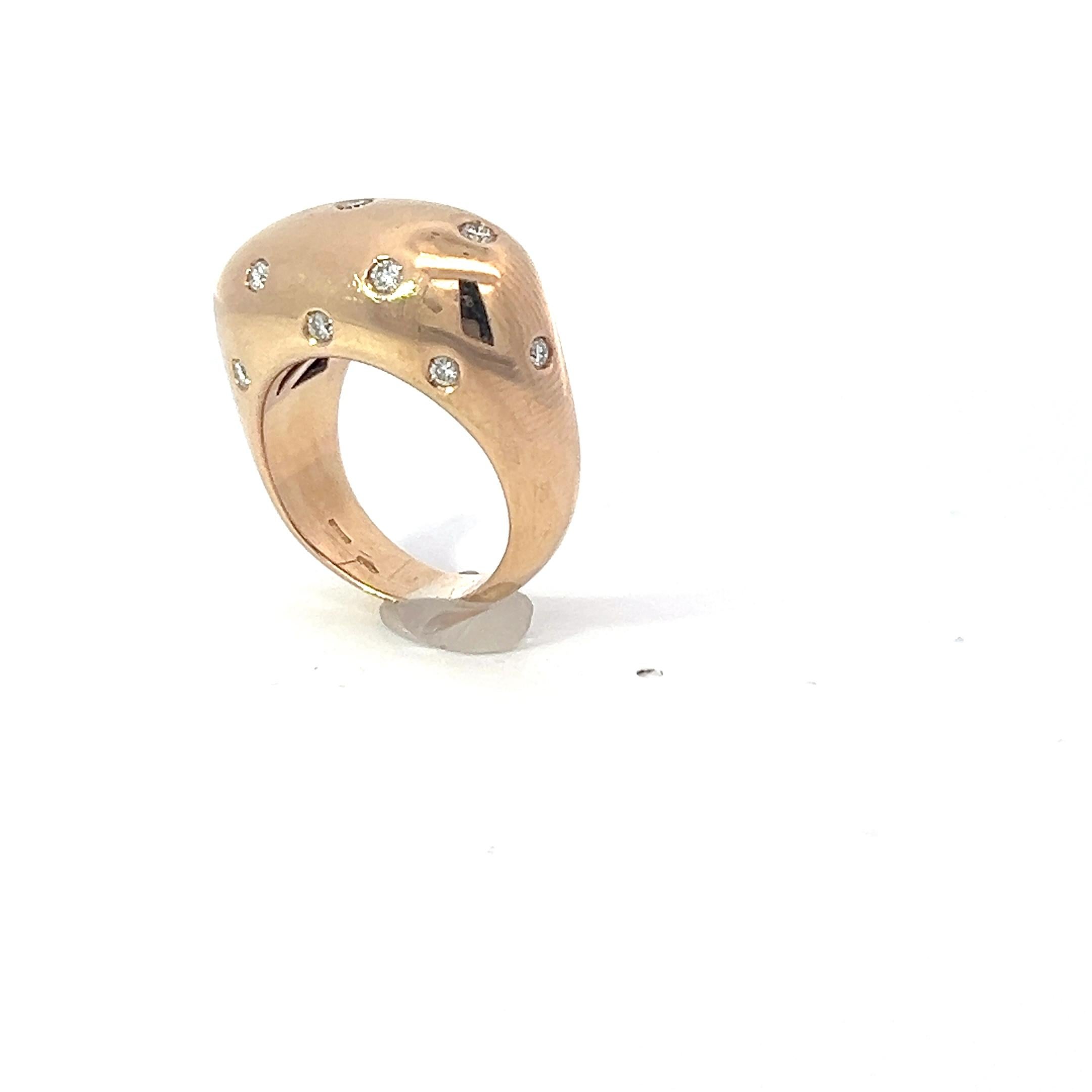 Ein Ring aus 18 Karat Gelbgold und Diamanten von Aldo Carboni für Damen oder Herren