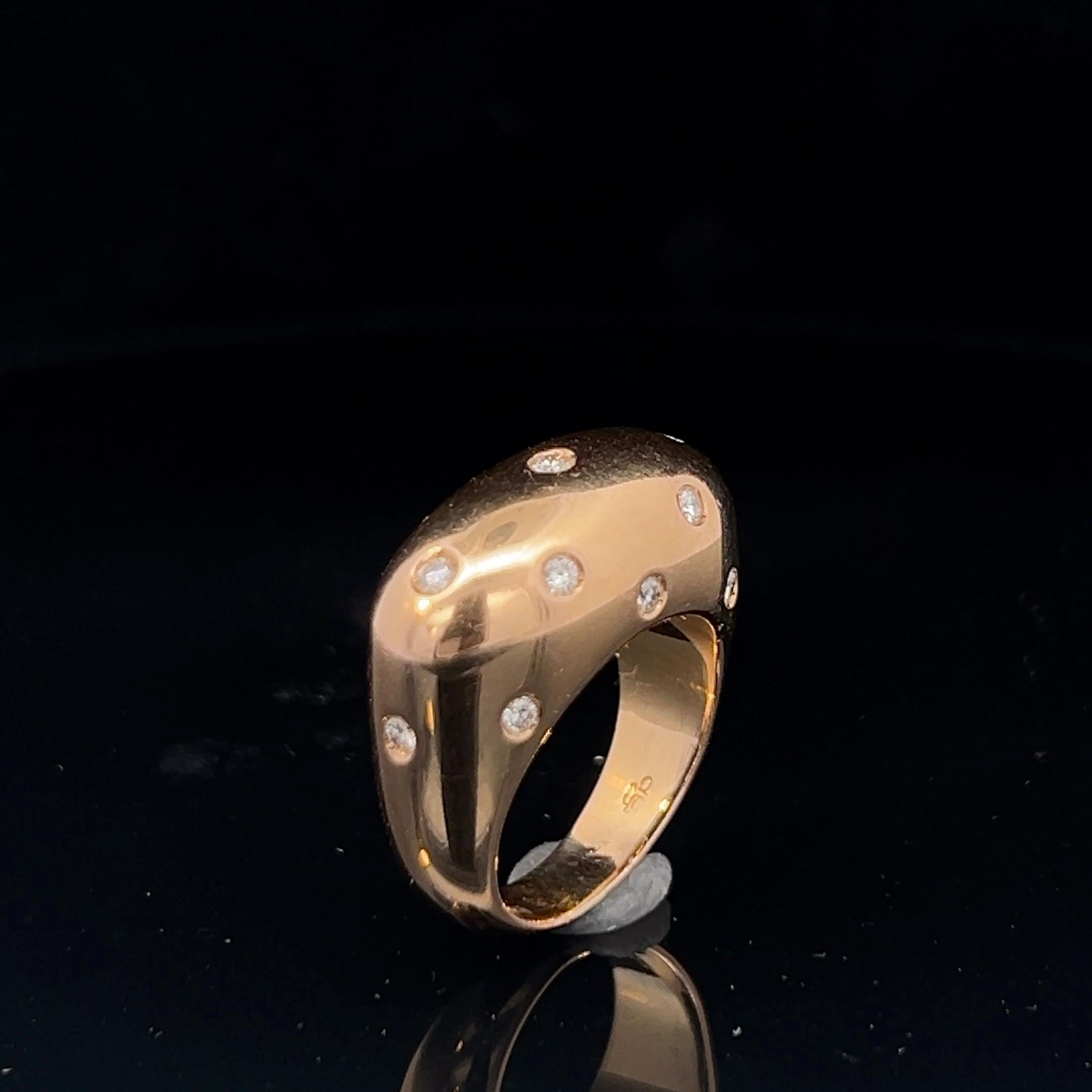 Ein Ring aus 18 Karat Gelbgold und Diamanten von Aldo Carboni 1