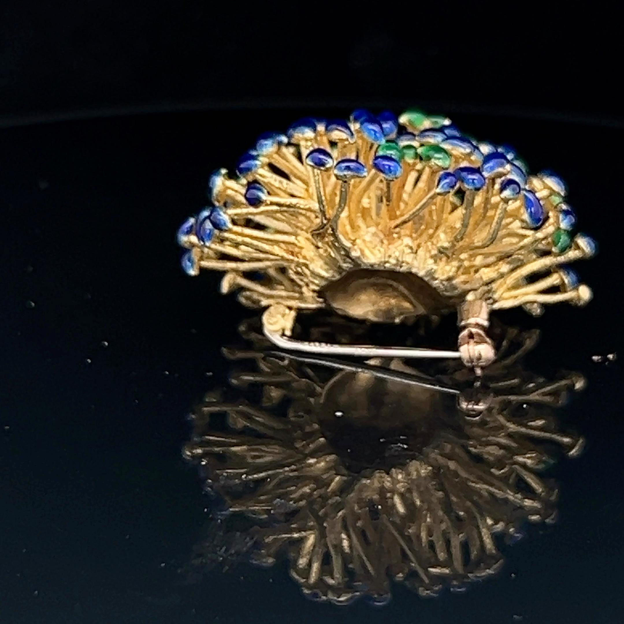 An 18k yellow gold and enamel brooch by W. Teller. For Sale 4