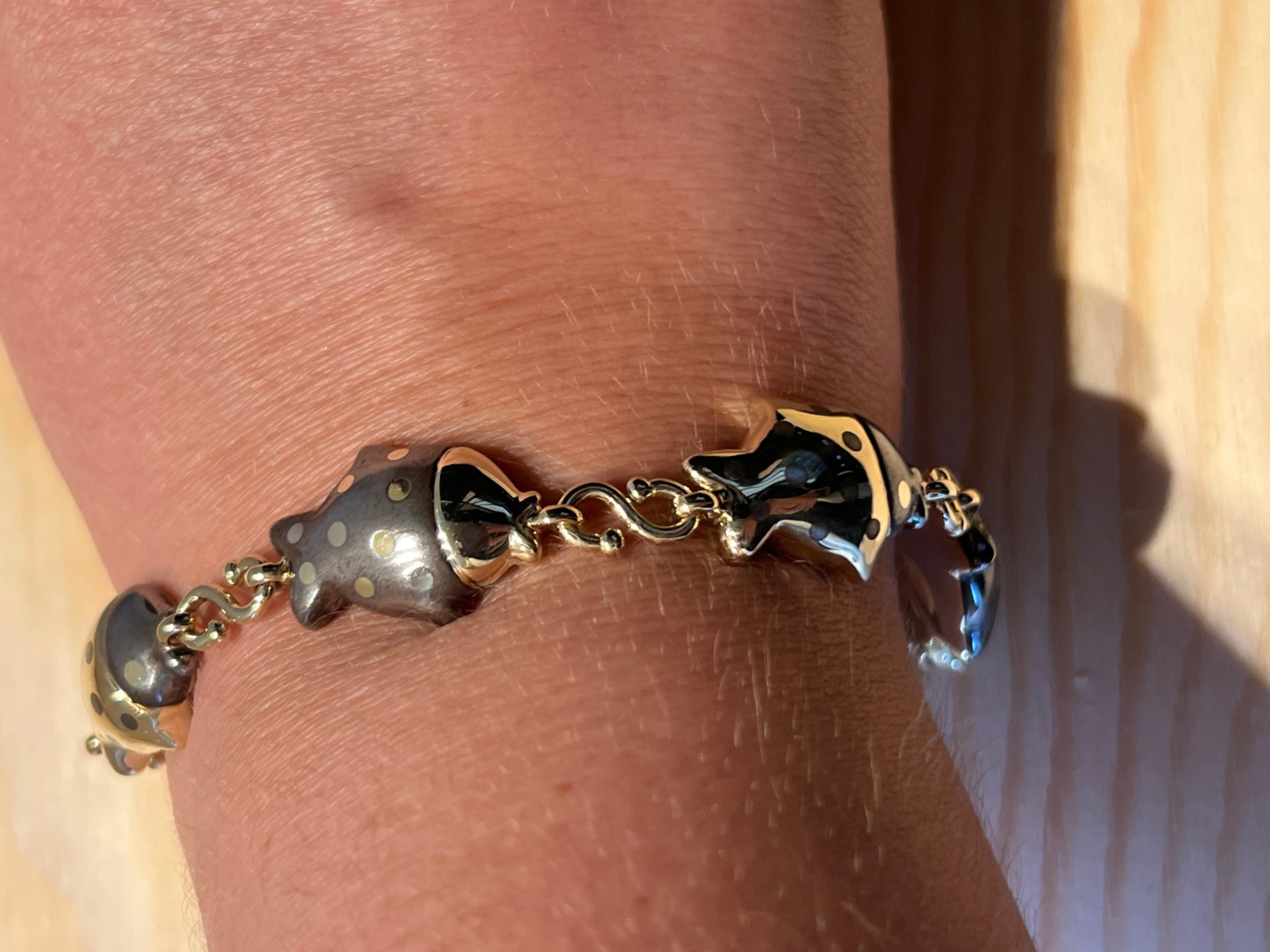 Ein Armband aus 18 Karat Gelbgold und brüniertem Stahl von Faraone / Tiffany & Co. im Angebot 6