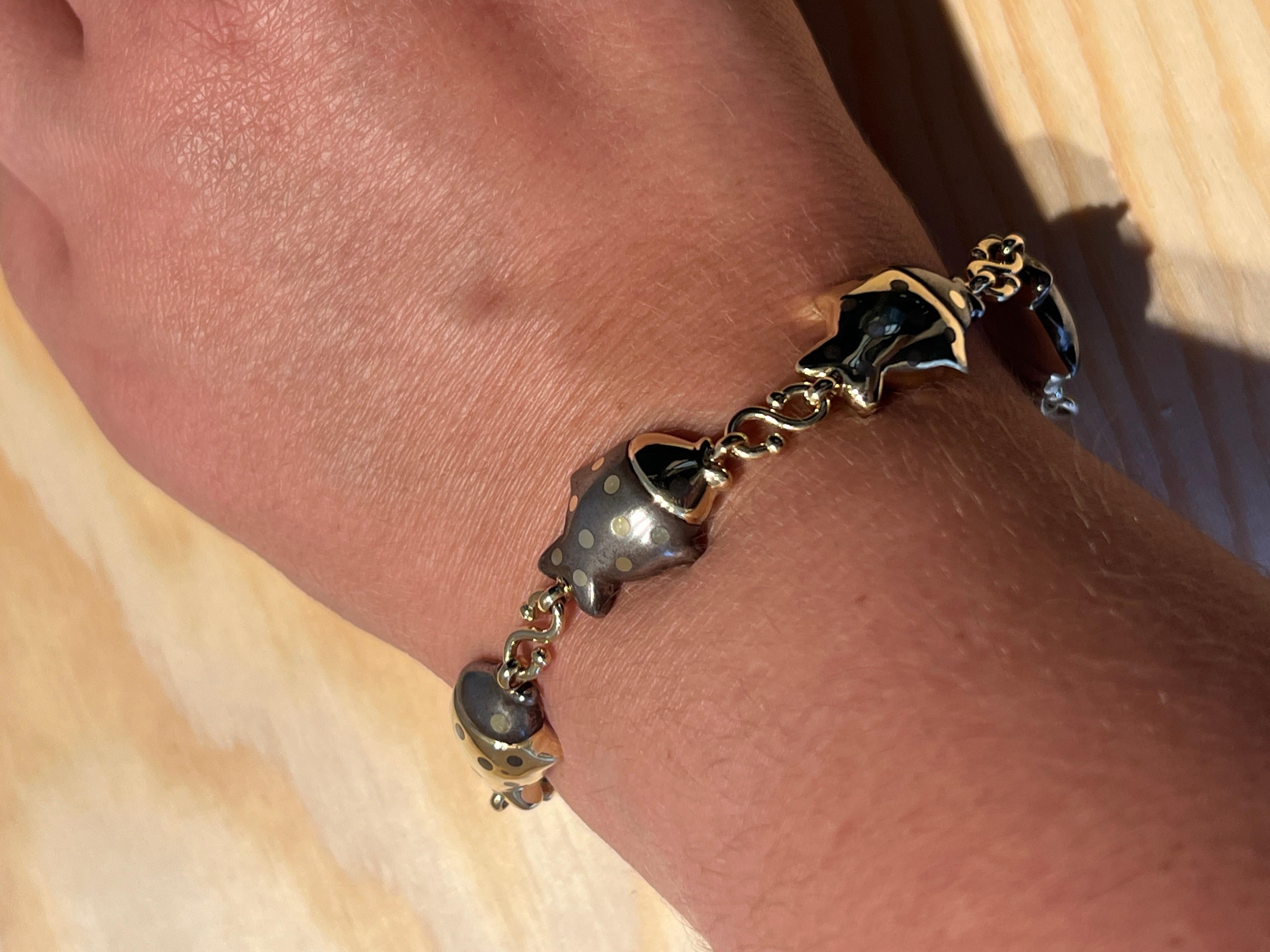 An 18k yellow gold and Hematite bracelet by Faraone / Tiffany & Co. For Sale 6