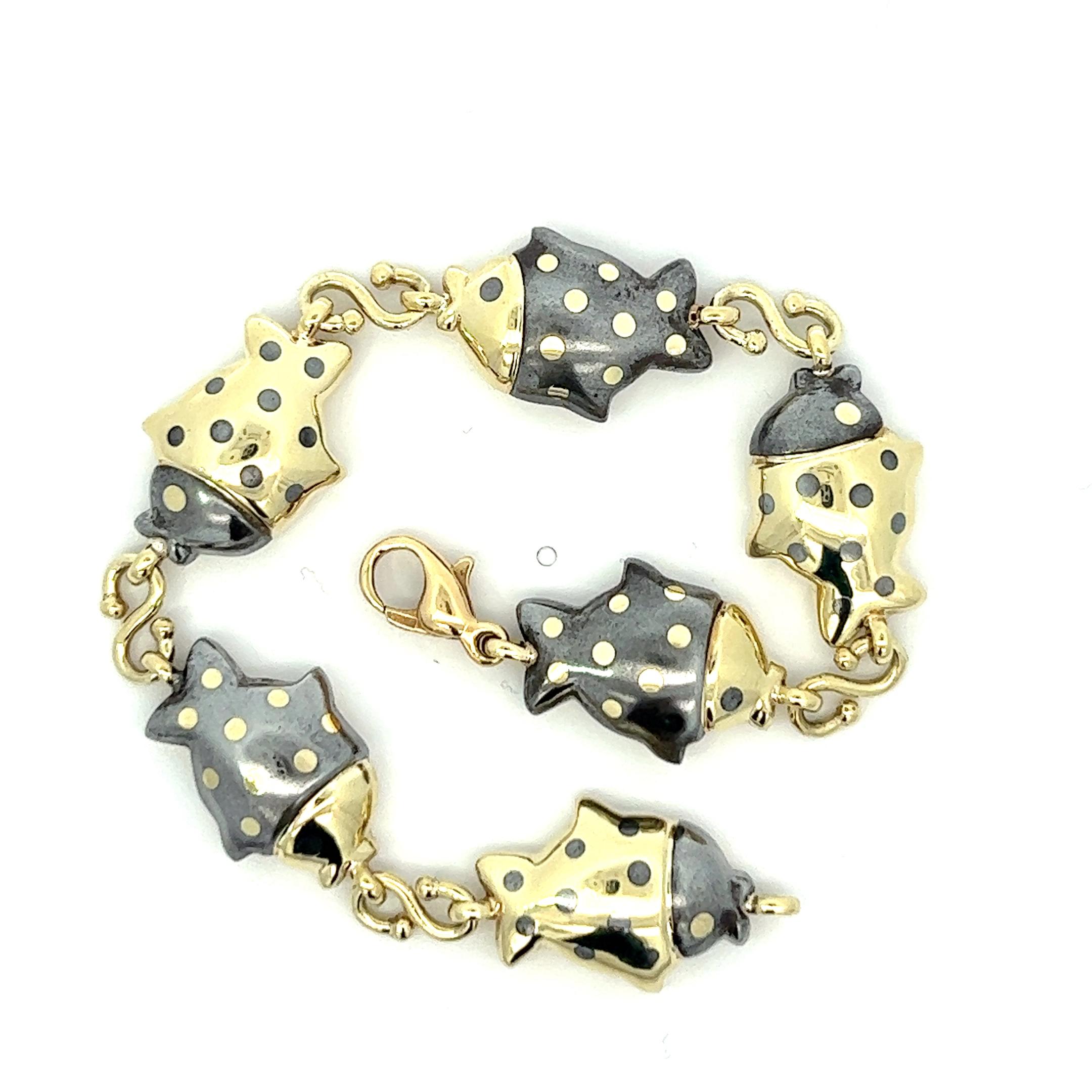 Taille mixte Un bracelet en or jaune 18k et hématite de Faraone / Tiffany & Co. en vente