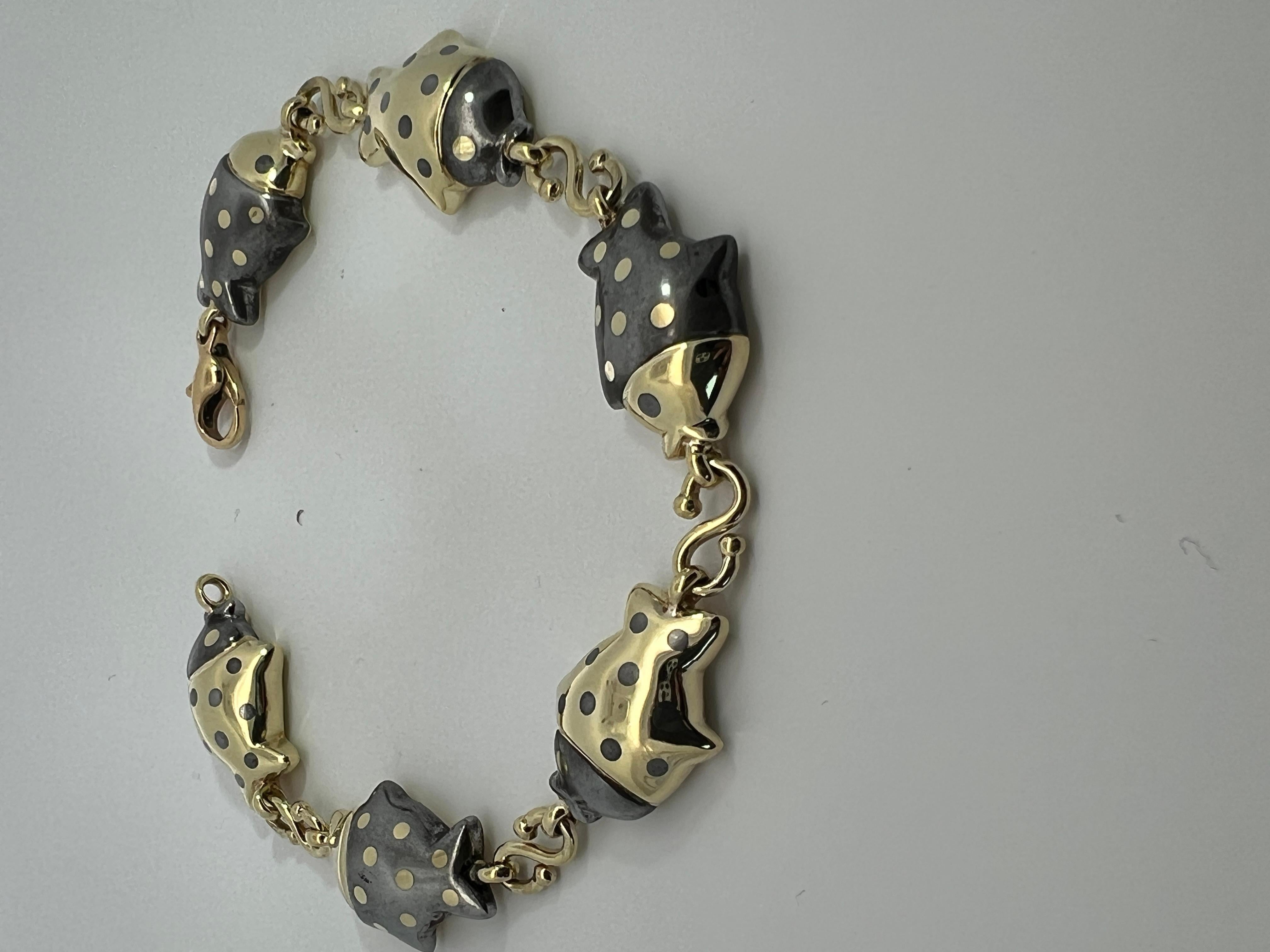 An 18k yellow gold and Hematite bracelet by Faraone / Tiffany & Co. For Sale 1