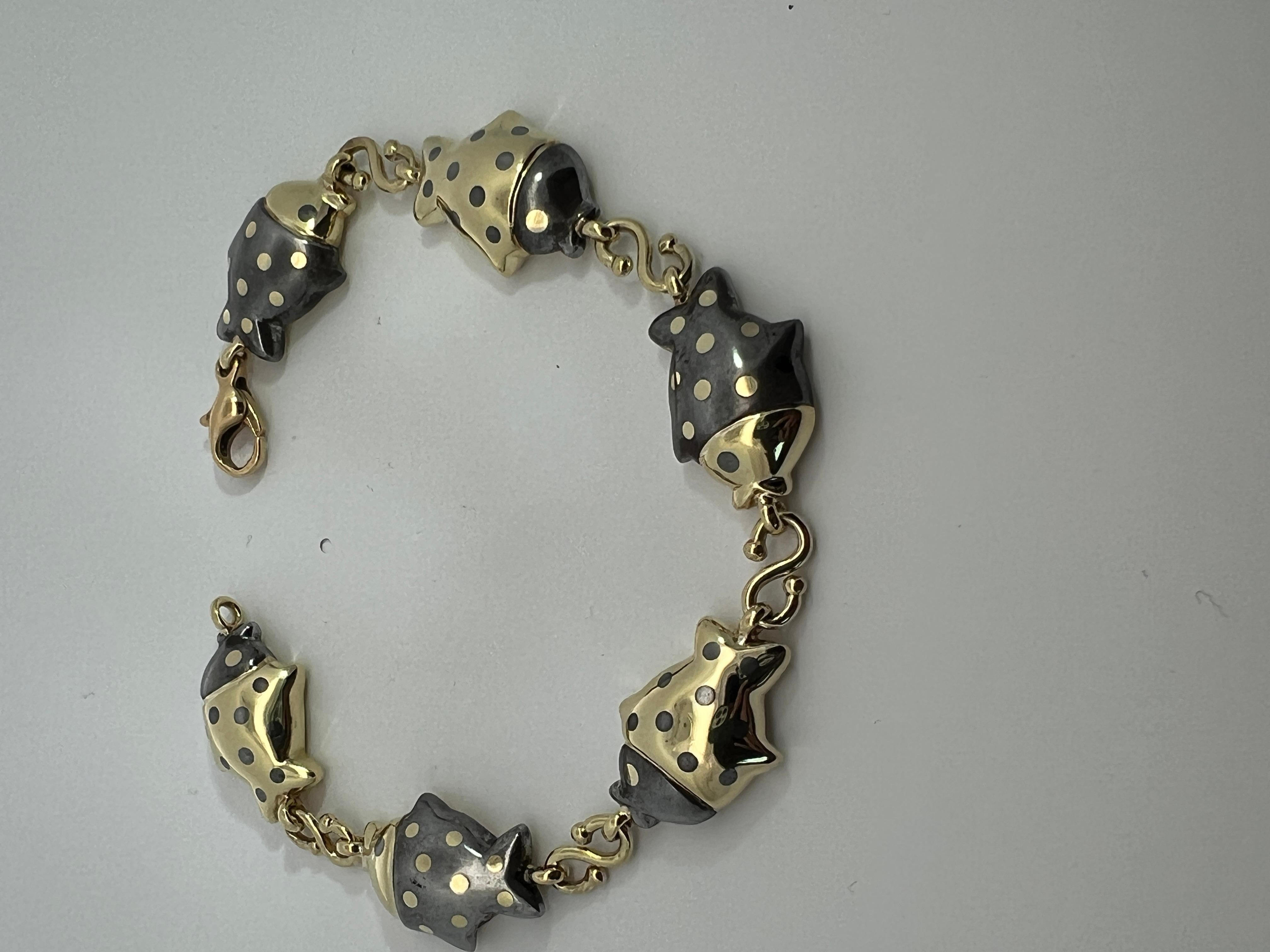 An 18k yellow gold and Hematite bracelet by Faraone / Tiffany & Co. For Sale 2