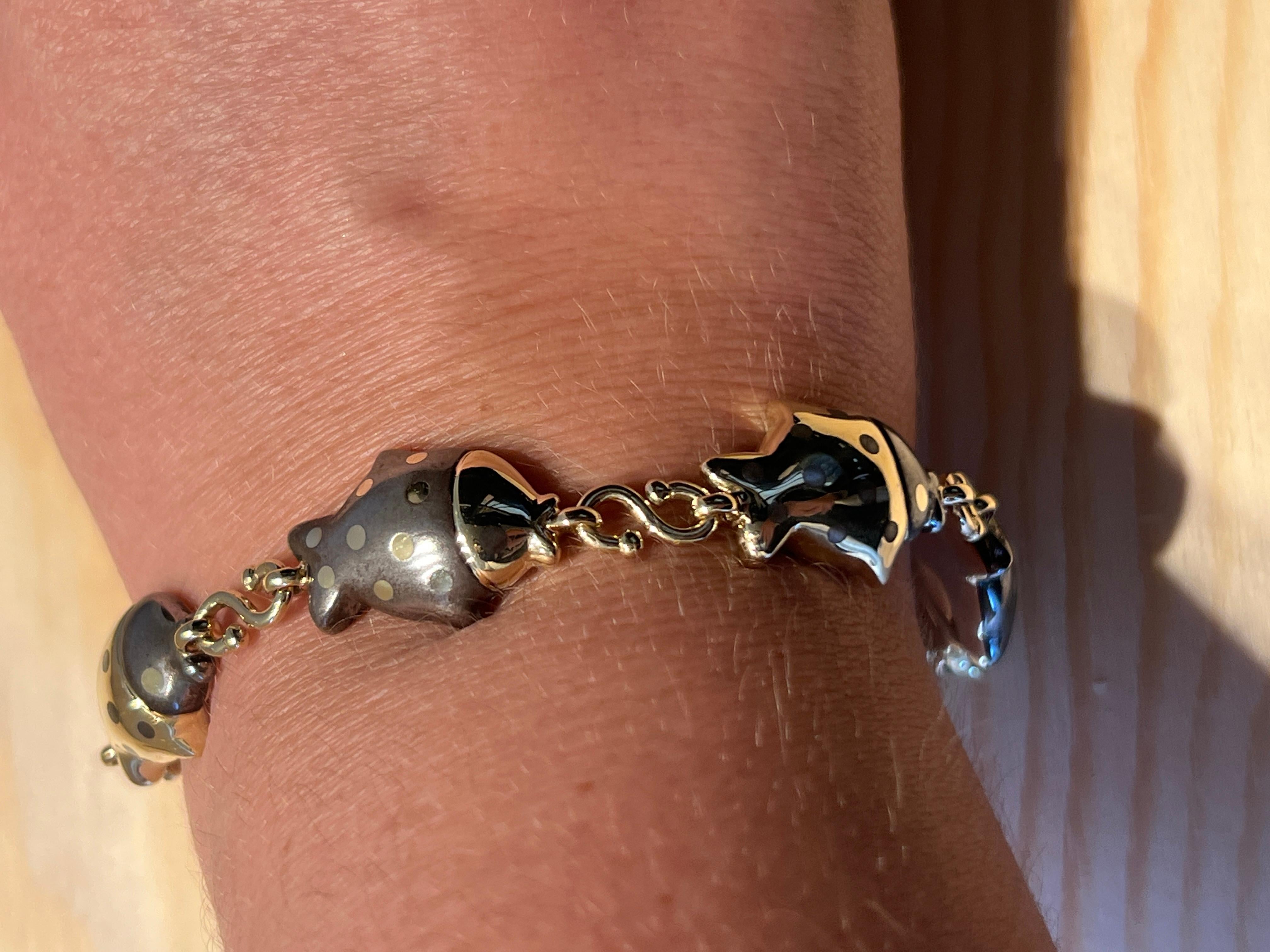 An 18k yellow gold and Hematite bracelet by Faraone / Tiffany & Co. For Sale 4