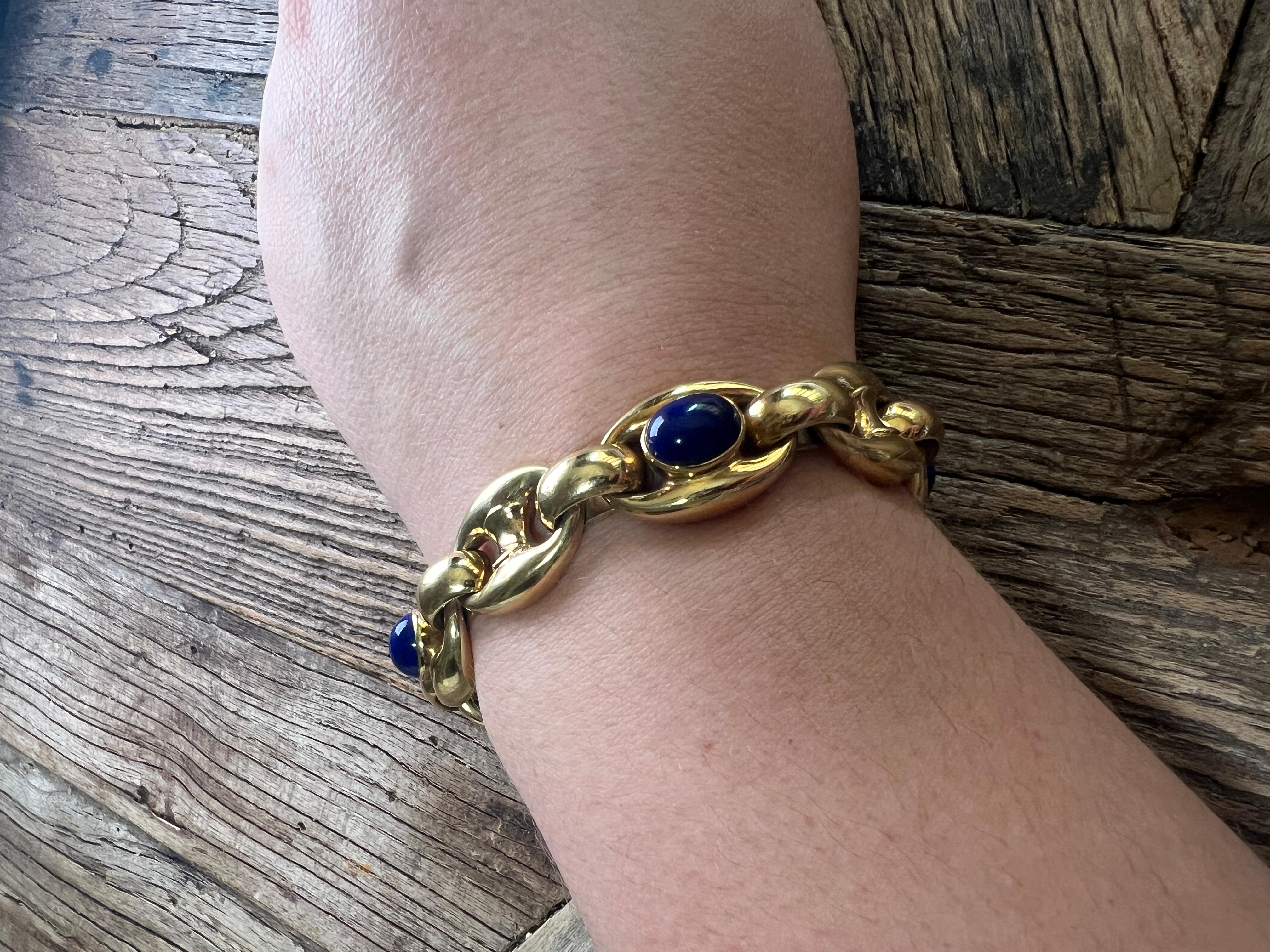 Un bracelet en or jaune 18 carats et lapis-lazuli de M. Rosa pour Fasano. en vente 6
