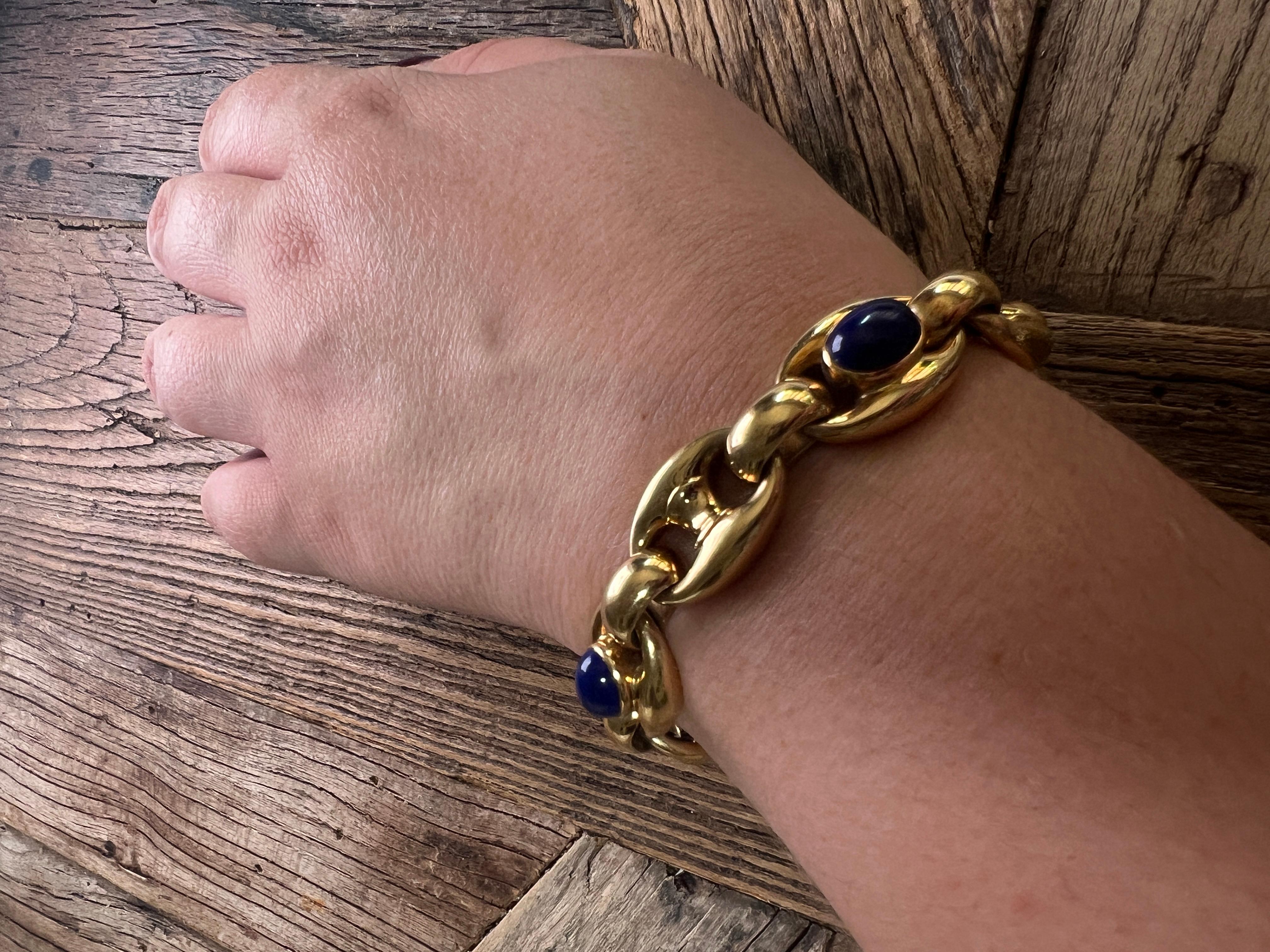 Un bracelet en or jaune 18 carats et lapis-lazuli de M. Rosa pour Fasano. en vente 7